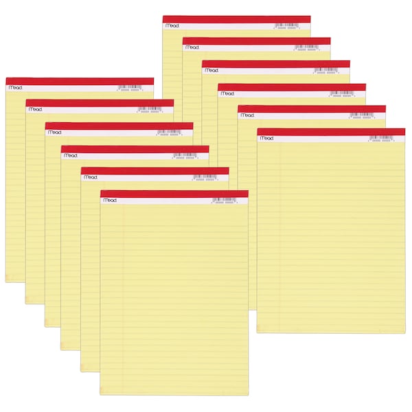 Mead Standard Legal Pad, 8.5" x 11.75", 50 Sheets Per Pack, PK12 MEA59610 - main
